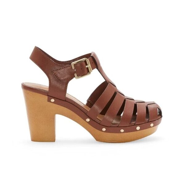 a.n.a. - Jordan Clog Heeled Sandal in Cognac Faux Leather​​​ - Picture 14 of 16